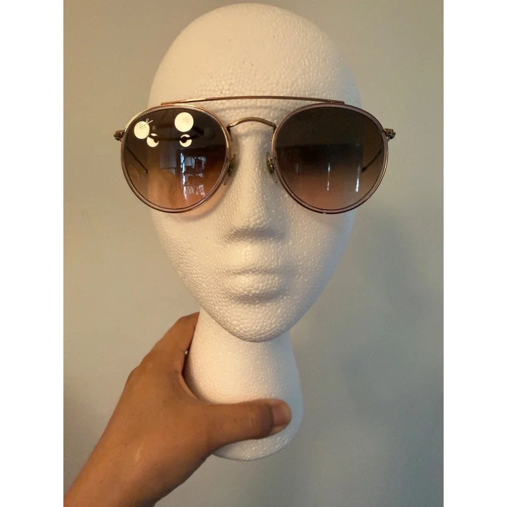Ray Ban RB3647-N 9069/A5 Round Double Bridge Sunglasses Full Rim Metal 5122-145